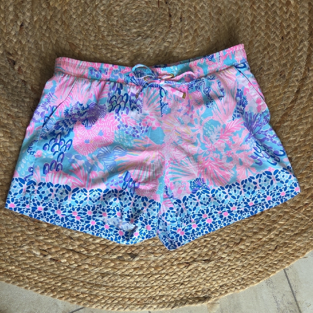 Lilly Pulitzer Pink and Blue Floral Shorts